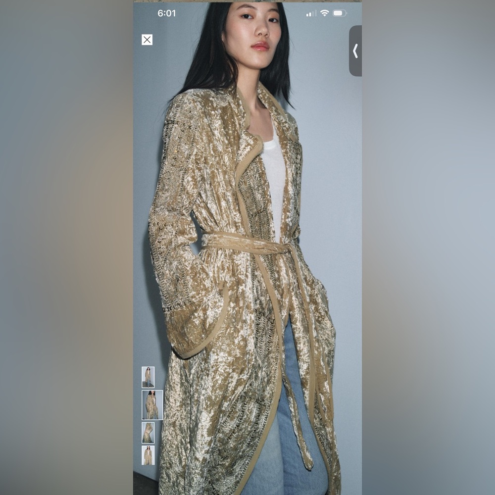 Luxurious Gold Velvet Robe coat